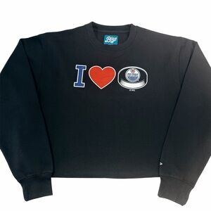 NWT NHL Oilers Shorty Sweatshirt Size L Women's
